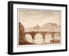 Ponte Sisto, 1833-Agostino Tofanelli-Framed Giclee Print