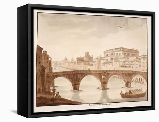 Ponte Sisto, 1833-Agostino Tofanelli-Framed Stretched Canvas