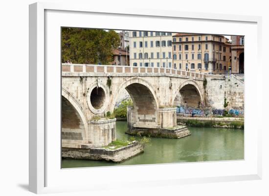 Ponte Sisto (Sisto Bridge) and River Tiber, Rome, UNESCO World Heritage Site, Lazio, Italy, Europe-Nico Tondini-Framed Photographic Print