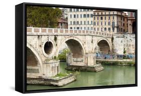 Ponte Sisto (Sisto Bridge) and River Tiber, Rome, UNESCO World Heritage Site, Lazio, Italy, Europe-Nico Tondini-Framed Stretched Canvas