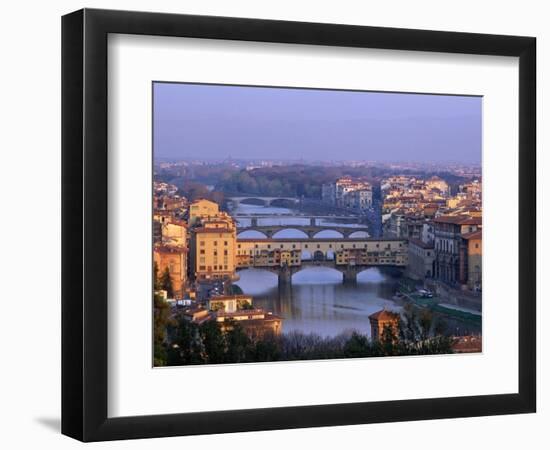 Ponte Vecchio and Arno River, Florence, Tuscany, Italy-Steve Vidler-Framed Photographic Print