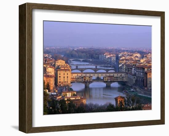 Ponte Vecchio and Arno River, Florence, Tuscany, Italy-Steve Vidler-Framed Photographic Print