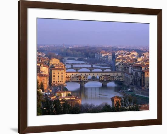 Ponte Vecchio and Arno River, Florence, Tuscany, Italy-Steve Vidler-Framed Photographic Print