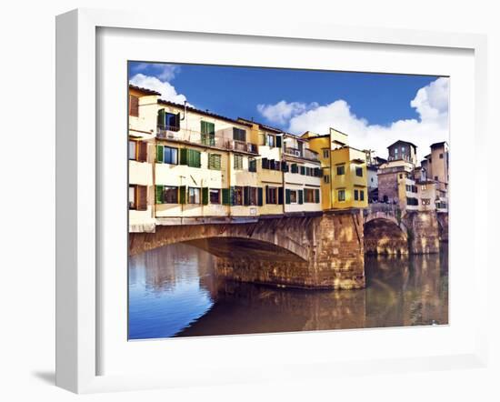 Ponte Vecchio and Arno River, Florence, Tuscany, Italy-Miva Stock-Framed Premium Photographic Print