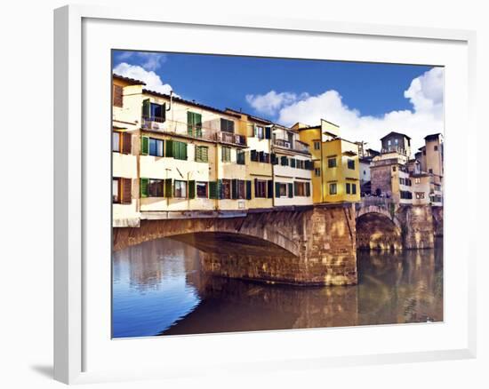 Ponte Vecchio and Arno River, Florence, Tuscany, Italy-Miva Stock-Framed Photographic Print