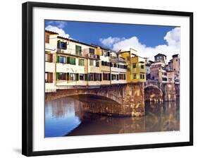 Ponte Vecchio and Arno River, Florence, Tuscany, Italy-Miva Stock-Framed Photographic Print