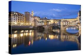 Ponte Vecchio and River Arno at Dusk, Florence, UNESCO World Heritage Site, Tuscany, Italy, Europe-Stuart Black-Stretched Canvas