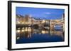 Ponte Vecchio and River Arno at Dusk, Florence, UNESCO World Heritage Site, Tuscany, Italy, Europe-Stuart Black-Framed Photographic Print