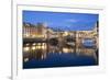 Ponte Vecchio and River Arno at Dusk, Florence, UNESCO World Heritage Site, Tuscany, Italy, Europe-Stuart Black-Framed Photographic Print