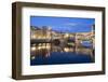 Ponte Vecchio and River Arno at Dusk, Florence, UNESCO World Heritage Site, Tuscany, Italy, Europe-Stuart Black-Framed Photographic Print