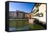 Ponte Vecchio and River Arno, Florence (Firenze), Tuscany, Italy, Europe-Nico Tondini-Framed Stretched Canvas