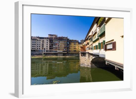 Ponte Vecchio and River Arno, Florence (Firenze), Tuscany, Italy, Europe-Nico Tondini-Framed Photographic Print
