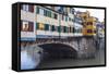 Ponte Vecchio and River Arno, Florence (Firenze), Tuscany, Italy, Europe-Nico Tondini-Framed Stretched Canvas