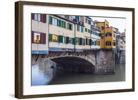 Ponte Vecchio and River Arno, Florence (Firenze), Tuscany, Italy, Europe-Nico Tondini-Framed Photographic Print