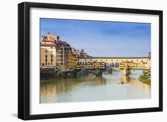 Ponte Vecchio and River Arno, Florence (Firenze), Tuscany, Italy, Europe-Nico Tondini-Framed Photographic Print