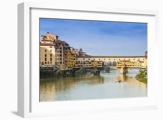 Ponte Vecchio and River Arno, Florence (Firenze), Tuscany, Italy, Europe-Nico Tondini-Framed Photographic Print