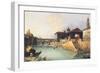 Ponte Vecchio and Tiratoio on the Arno River in Florence-Giuseppe Moricci-Framed Giclee Print