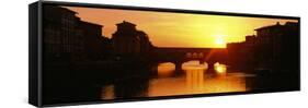 Ponte Vecchio Arno River Florence Italy-null-Framed Stretched Canvas