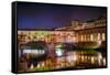 Ponte Vecchio at Night, Florence, Italy-George Oze-Framed Stretched Canvas