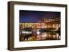 Ponte Vecchio at Night, Florence, Italy-George Oze-Framed Photographic Print