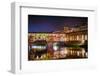 Ponte Vecchio at Night, Florence, Italy-George Oze-Framed Photographic Print