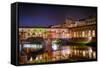 Ponte Vecchio at Night, Florence, Italy-George Oze-Framed Stretched Canvas