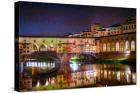 Ponte Vecchio at Night, Florence, Italy-George Oze-Stretched Canvas