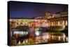 Ponte Vecchio at Night, Florence, Italy-George Oze-Stretched Canvas