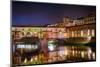 Ponte Vecchio at Night, Florence, Italy-George Oze-Mounted Premium Photographic Print