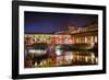 Ponte Vecchio at Night, Florence, Italy-George Oze-Framed Photographic Print