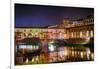 Ponte Vecchio at Night, Florence, Italy-George Oze-Framed Photographic Print