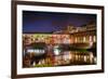 Ponte Vecchio at Night, Florence, Italy-George Oze-Framed Photographic Print