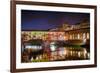 Ponte Vecchio at Night, Florence, Italy-George Oze-Framed Photographic Print