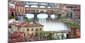 Ponte Vecchio Bridge across Arno River, Florence, UNESCO World Heritage Site, Tuscany, Italy, Europ-Hans-Peter Merten-Mounted Photographic Print