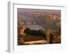 Ponte Vecchio Bridge, Arno River, Piazza Michelangelo, Florence, Tuscany, Italy-Walter Bibikow-Framed Premium Photographic Print