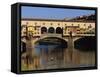 Ponte Vecchio Bridge, Florence, UNESCO World Heritage Site, Tuscany, Italy, Europe-Groenendijk Peter-Framed Stretched Canvas