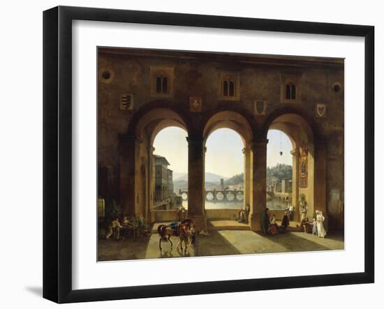 Ponte Vecchio, c.1811-Lancelot Théodore Turpin De Crissé-Framed Giclee Print