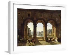 Ponte Vecchio, c.1811-Lancelot Théodore Turpin De Crissé-Framed Giclee Print