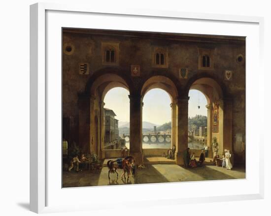 Ponte Vecchio, c.1811-Lancelot Théodore Turpin De Crissé-Framed Giclee Print