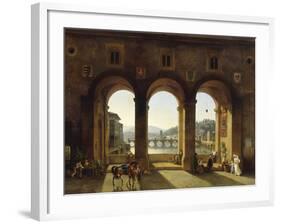 Ponte Vecchio, c.1811-Lancelot Théodore Turpin De Crissé-Framed Giclee Print