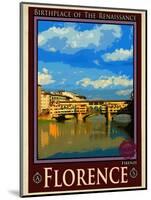 Ponte Vecchio, Florence Italy 1-Anna Siena-Mounted Giclee Print