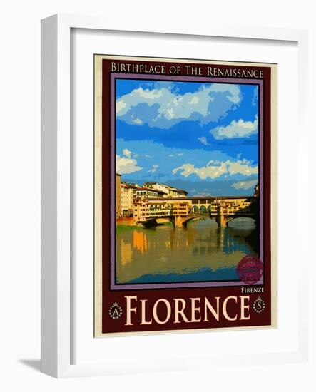 Ponte Vecchio, Florence Italy 1-Anna Siena-Framed Giclee Print