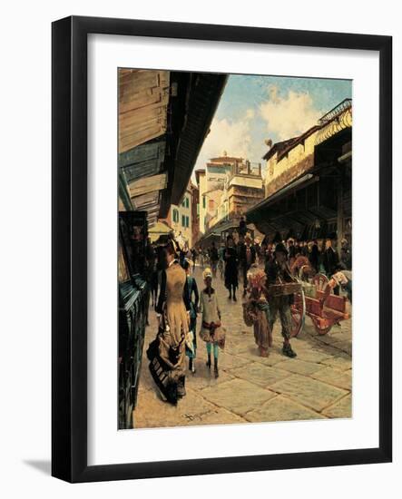 Ponte Vecchio, Florence-Signorini Telemaco-Framed Giclee Print