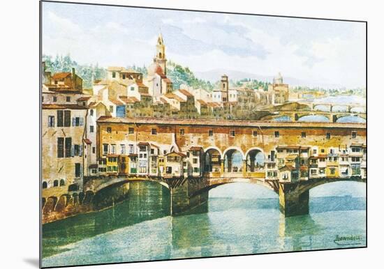 Ponte Vecchio In Florence-null-Mounted Poster