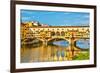 Ponte Vecchio over Arno River in Florence, Italy-sborisov-Framed Photographic Print