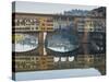 Ponte Vecchio Reflected in the River Arno, Florence, UNESCO World Heritage Site, Tuscany, Italy, Eu-Nico Tondini-Stretched Canvas