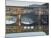 Ponte Vecchio Reflected in the River Arno, Florence, UNESCO World Heritage Site, Tuscany, Italy, Eu-Nico Tondini-Mounted Photographic Print