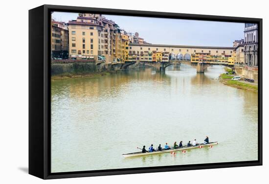 Ponte Vecchio, River Arno, UNESCO, Firenze, Tuscany, Italy-Nico Tondini-Framed Stretched Canvas