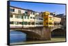 Ponte Vecchio, River Arno, UNESCO, Firenze, Tuscany, Italy-Nico Tondini-Framed Stretched Canvas
