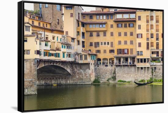 Ponte Vecchio, River Arno, UNESCO, Firenze, Tuscany, Italy-Nico Tondini-Framed Stretched Canvas